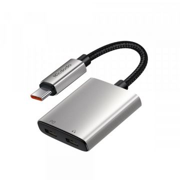 Mcdodo Adaptor Audio USB-C - USB-C / USB-C McDodo CA-5570 Wales, Gri