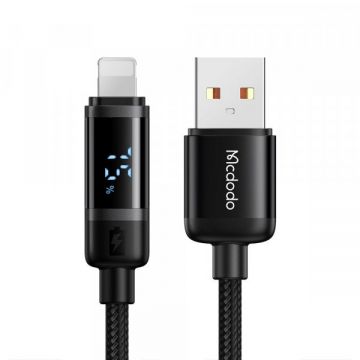 Mcdodo Cablu Date si Incarcare USB-A - Lightning McDodo CA-5000 Bat Display, 18W, 1.2m, Negru