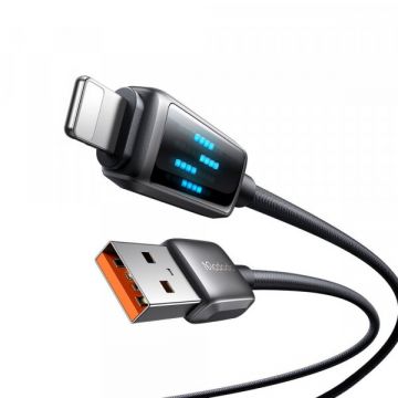 Mcdodo Cablu Date si Incarcare USB-A - Lightning McDodo CA-5250 Display, 18W, 1.2m, Negru