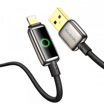 Mcdodo Cablu Date si Incarcare USB-A - Lightning McDodo CA-6590 Auto Power Off, 18W, 1.2m, Negru