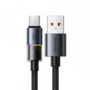 Mcdodo Cablu Date si Incarcare USB-A - USB-C McDodo CA-8180 Colorful, 66W, 1.2m, Negru