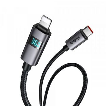 Mcdodo Cablu Date si Incarcare USB-C - Lightning McDodo CA-6570 Display, 36W, 1.2m, Negru