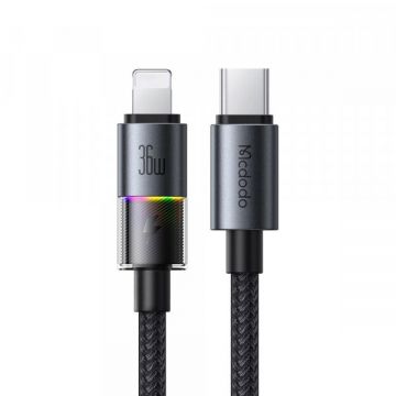 Mcdodo Cablu Date si Incarcare USB-C - Lightning McDodo CA-8190 Colorful, 36W, 1.2m, Negru