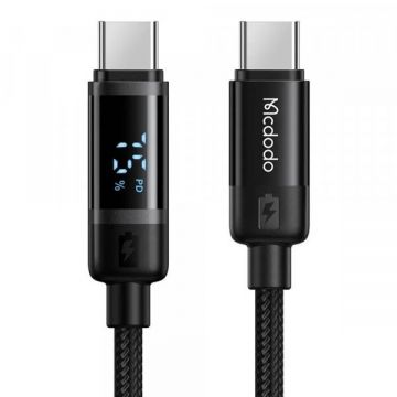 Mcdodo Cablu Date si Incarcare USB-C - USB-C McDodo CA-5780 Bat Display, 60W, 1.2m, Negru