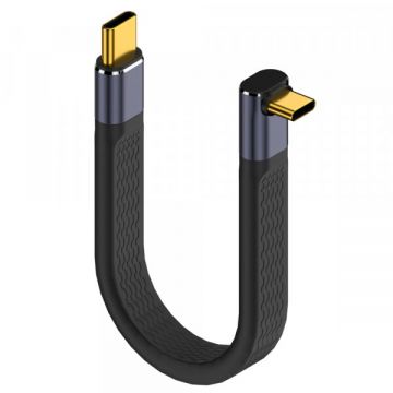 OEM Cablu Date si Incarcare USB-C - USB-C OEM Angled 8K Video Version 2, 240W, 0.15m, Negru