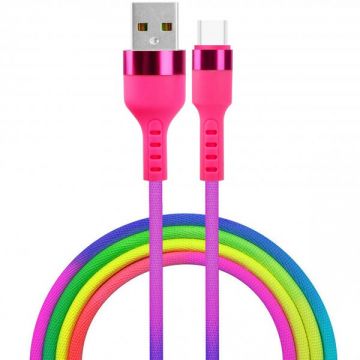 Setty Cablu Date si Incarcare USB-A - USB-C Setty, 18W, 1.2m, Multicolor