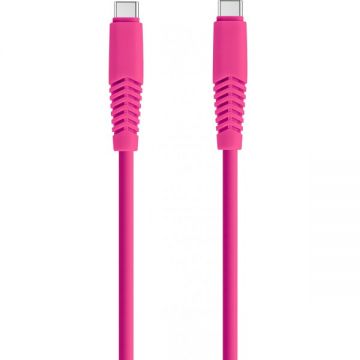 Setty Cablu Date si Incarcare USB-C - USB-C Setty, 18W, 1.5m, Roz