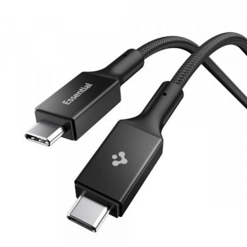 Spigen Cablu Date si Incarcare USB-C - USB-C Spigen EB10010CC, 100W, 1m, Negru