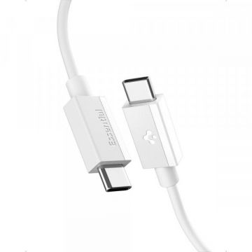 Spigen Cablu Date si Incarcare USB-C - USB-C Spigen Essential, 60W, 1m, Alb