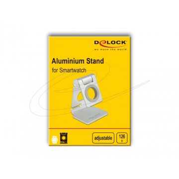 Suport ajustabil de birou pentru smartwatch Argintiu, Delock 18428