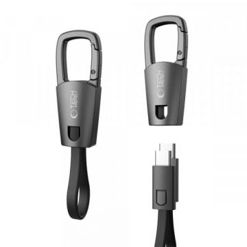 Tech-Protect Cablu Date si Incarcare USB-C - USB-C Tech-Protect Ultraboost DNA Keychain, 60W, 0.17m, Gri