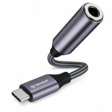 techsuit Adaptor Audio USB-C - 3.5mm Techsuit AC8 MusicDox, Gri