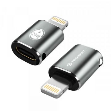 techsuit Adaptor Date si Incarcare USB-C - Lightning Techsuit A11 TitanCoreX, Gri