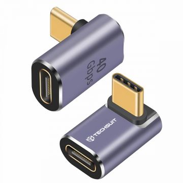 techsuit Adaptor Date si Incarcare USB-C - USB-C Techsuit A12 TitanCoreX, Gri