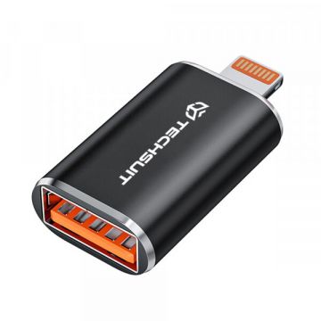 techsuit Adaptor OTG Lightning - USB-A Techsuit A6 HyperPort, Negru Portocaliu