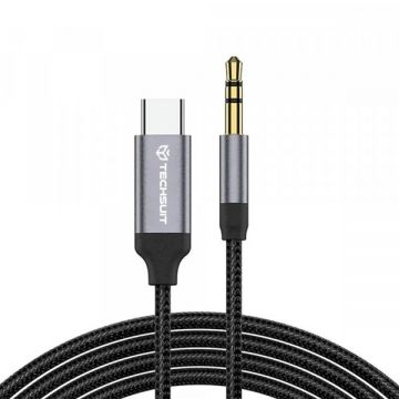 techsuit Cablu Audio USB-C - 3.5mm Techsuit AC11 FuseXound, 0.5m, Gri