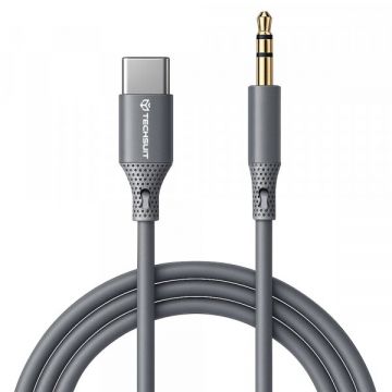 techsuit Cablu Audio USB-C - 3.5mm Techsuit AC4 SoundFlex, 1m, Gri