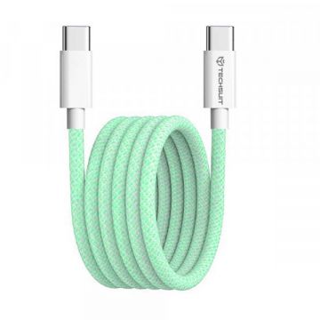 techsuit Cablu Date si Incarcare USB-C - USB-C Techsuit PCB114D, 60W, 1m, Verde