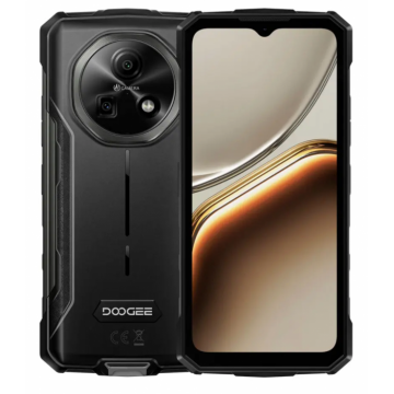 Telefon mobil DOOGEE Fire 7, Gri, 5G, 6.6   HD+ IPS, 16GB RAM(4GB+12GB Extensibili), 256GB ROM, 64MP, Android 15, Dimensity 6300, Difuzoare duble, NFC, OTG, Face ID, 13000mAh, 18W, Dual SIM
