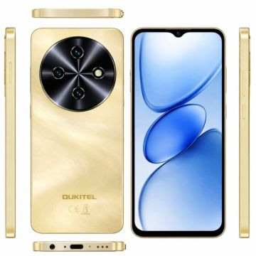 Telefon Mobil Oukitel C5, Auriu, 4G LTE, Ecran 6.6   HD+, 16GB RAM (4GB + 12GB extensibili), 64GB, Camera 13MP, Android 14, Dual SIM