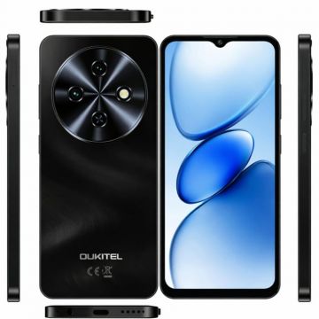 Telefon Mobil Oukitel C5, Negru, 4G LTE, Ecran 6.6   HD+, 16GB RAM (4GB + 12GB extensibili), 64GB, Camera 13MP, Android 14, Dual SIM