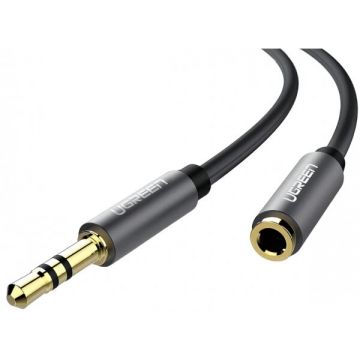Ugreen Adaptor Audio 3.5mm - 3.5mm UGREEN AV118, 1.5m, Negru