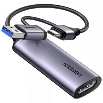 Ugreen Adaptor Audio si Video USB-A / USB-C - HDMI UGREEN CM629 (15389), Gri