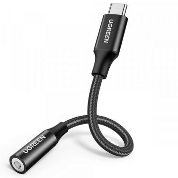 Ugreen Adaptor Audio USB-C - 3.5mm UGREEN AV142, Negru
