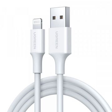 Ugreen Cablu Date si Incarcare USB-A - Lightning UGREEN US155 (20728), 18W, 1m, Alb