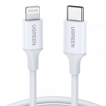 Ugreen Cablu Date si Incarcare USB-C - Lightning UGREEN US171 (10493), 20W, 1m, Alb
