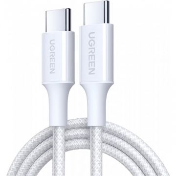 Ugreen Cablu Date si Incarcare USB-C - USB-C UGREEN L501, 60W, 2m, Alb