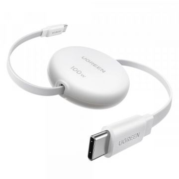 Ugreen Cablu Date si Incarcare USB-C - USB-C UGREEN L531, 100W, 1m, Alb