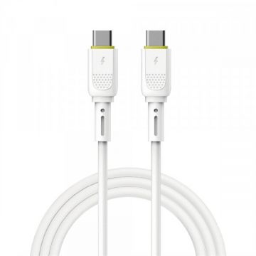 WIWU Cablu Date si Incarcare USB-C - USB-C WiWu Wi-C034, 60W, 1.2m, Alb