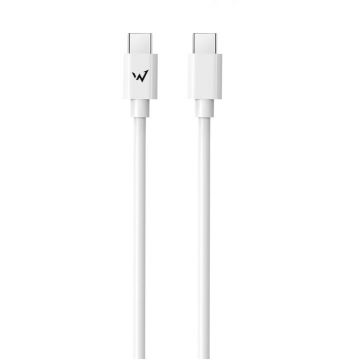 Wonder Cablu incarcare si transfer date Wonder, universal, USB-C la USB-C, lungime 1m, Alb
