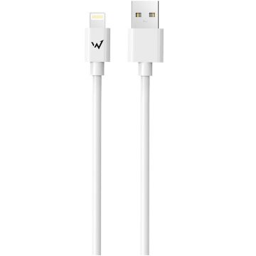 Wonder Cablu incarcare si transfer date Wonder, USB-A - Lightning, compatibil Apple, lungime 1 m, Alb