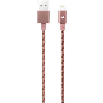Wonder Cablu Wonder USB-A la Lightning, 1m, Roz