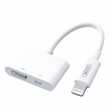 XO&nbsp;Design Adaptor Audio si Video Lightning - HDMI / Lightning XO Design HUB005, Alb