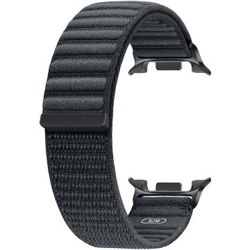 Samsung Curea Smartwatch Samsung Fabric Band, pentru Galaxy Watch 8 / Watch 8 Classic, marime S/M, Gri inchis