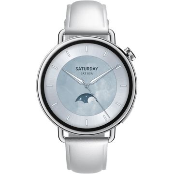 Xiaomi Ceas inteligent Xiaomi S4, 41mm, curea din piele, display digital AMOLED, 1.32, Alb