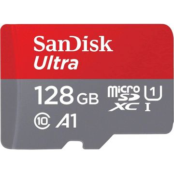 Card de memorie SanDisk Ultra microSDHC, 128GB, 120MB/s, A1 Class 10 UHS-I + SD Adapter