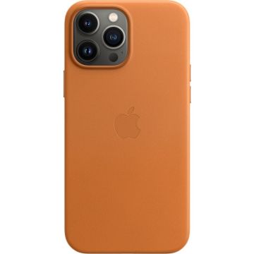 Husa de protectie Apple Leather Case with MagSafe pentru iPhone 13 Pro Max, Golden Brown