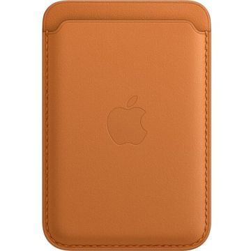 Husa de protectie Apple Leather Wallet MagSafe pentru iPhone, Golden Brown