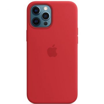 Husa de protectie Apple Silicone Case MagSafe pentru iPhone 12 Pro Max, (PRODUCT)RED