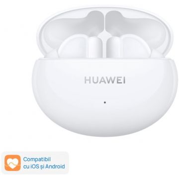 Casti wireless Huawei FreeBuds 4i, Active Noise Cancelling, Ceramic White