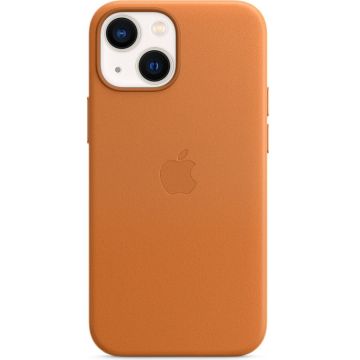 Husa de protectie Apple Leather Case with MagSafe pentru iPhone 13 mini, Golden Brown
