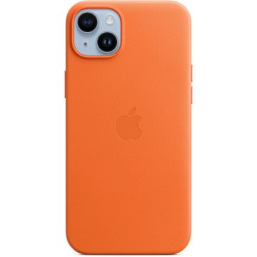 Husa de protectie Apple Leather Case with MagSafe pentru iPhone 14 Plus, Orange