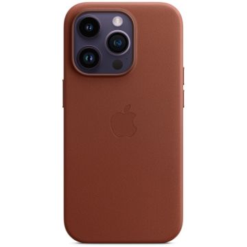 Husa de protectie Apple Leather Case with MagSafe pentru iPhone 14 Pro, Umber