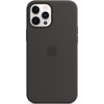 Husa de protectie Apple Silicone Case MagSafe pentru iPhone 12 Pro Max, Black