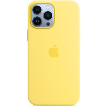 Husa de protectie Apple Silicone Case with MagSafe pentru iPhone 13 Pro Max, Lemon Zest