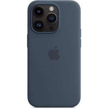 Husa de protectie Apple Silicone Case with MagSafe pentru iPhone 14 Pro, Storm Blue